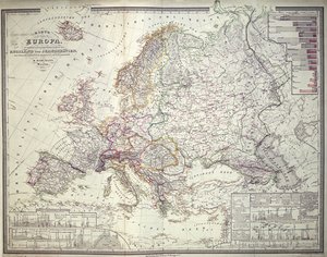 Kort over Europa, 1841